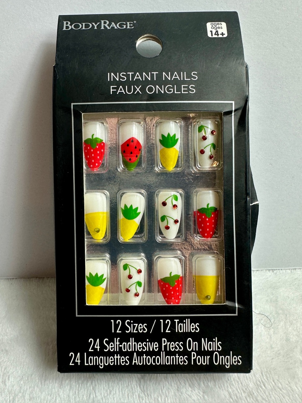 Spencer’s Bodyrage Press on nails Fruit Strawberry Cherry Pineapple 24 pack